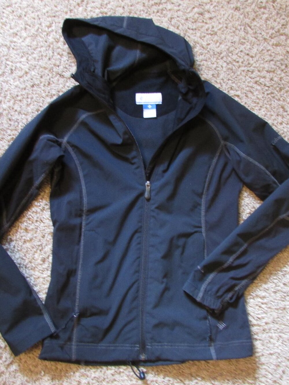 Columbia Omni Shield Small Black Zip Interchange Hooded Jacket Like New